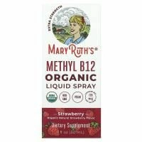 MaryRuth's, жидкий спрей с органическим метил B12, повышенная сила действия, клубника, 30 мл (1 жидк. унция)