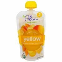 Plum Organics, Ешьте Ваши Цвета: Желтый - Манго, Желтый Цуккини, Кукуруза и Куркума, 3,5 унции (99 г)