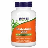 Now Foods, TestoJack 200, 120 растительных капсул