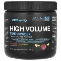 PEScience, High Volume, добавка с оксидом азота, без кофеина, малиновый лимонад, 252 г (8,9 унции)