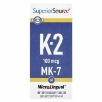 Superior Source, Витамин K2, 100 мкг, 60 микролингвальных быстрорастворимых таблеток