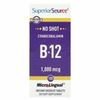 Superior Source, MicroLingual, цианокобаламин B12 1000 мкг, 100 таблеток