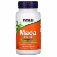 NOW MACA 500 мг, 100 вегетарианских капсул