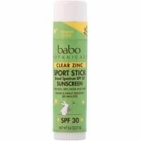Babo Botanicals, Бесцветный солнцезащитный крем с цинком, спортивный карандаш, SPF 30, 17 г (0,6 унций)