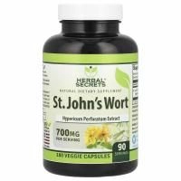 Herbal Secrets, зверобой, 700 мг, 180 растительных капсул (350 мг в 1 капсуле)