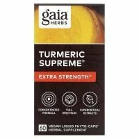 Gaia Herbs, Куркума Supreme, увеличение силы, 60 вегетарианских Phyto-Caps, заполненных жидкостью