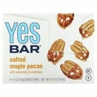 Yes Bar, Snack Bar, соленый клен и пекан, 6 батончиков по 1,4 унции