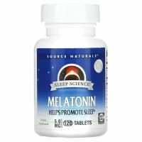 Source Naturals, Мелатонин, 5 мг, 120 таблеток