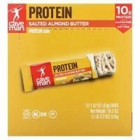 Caveman Foods, Протеиновый батончик Соленое миндальное масло 12 батончиков