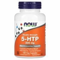 Now Foods, 5-HTP, двойная сила, 200 мг, 120 растительных капсул