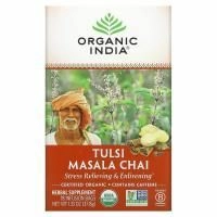 Organic India, Чай тулси, масала чай, 18 чайных пакетиков, 1.33 унции (37.8 г)