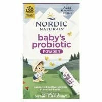 Nordic Naturals, Порошок с пробиотиками для детей, от 6 месяцев до 3 лет, 30 пакетиков по 1,45 г (0,05 унции)