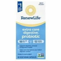 Renew Life, Ultimate Flora, пробиотик с повышенной силой действия, 50 млрд живых культур, 60 вегетарианских капсул
