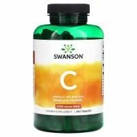 Swanson, Витамин C 1000 mg, с шиповником 100 мг, 250 таблеток