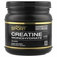 California Gold Nutrition, микронизированный порошок моногидрата креатина, Creapure, без вкуса, без глютена, 16 унций (454 г)