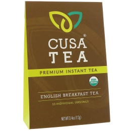 Cusa Tea, Органический английский чай для завтрака, 10 индивидуальных порций, 0,04 унц. (1,2 г) каждый