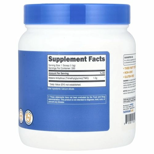 Nutricost, Безводный бетаин, без добавок, 500 г (17,9 унции)