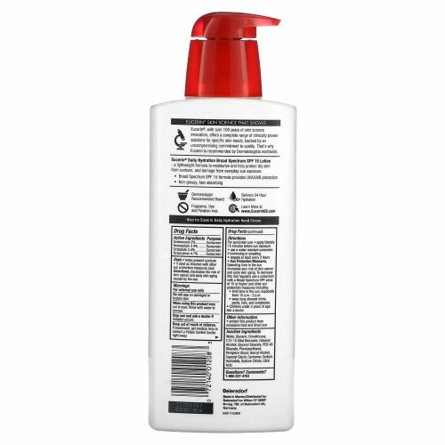 Eucerin, Лосьон, Ежедневное увлажнение, для сухой кожи, крем с защитным фактором SPF 15, без ароматизаторов, 500 мл