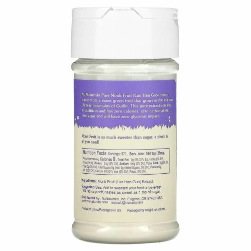 NuNaturals, Чистый экстракт плодов архата, 0,71 унций (20 г)