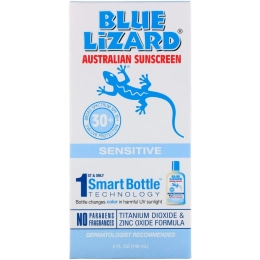 Blue Lizard Australian Sunscreen, Солнцезащитное средство для чувствительной кожи, SPF 30+, без запаха, 5 жидких унций (148 мл)