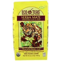 Eco Teas, Yerba Mate, листья и стебли (без тепловой обработки), 16 унции (445 г)