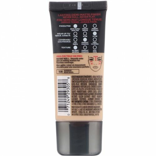 L'Oreal, Тональная основа Infallible Pro-Matte, оттенок солнечный бежевый 106, 30 мл
