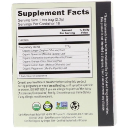 Earth Mama, 100% органический полезный утренний чай, имбирь и мята, 16 чайных пакетиков, 1,3 унц. (37 г)