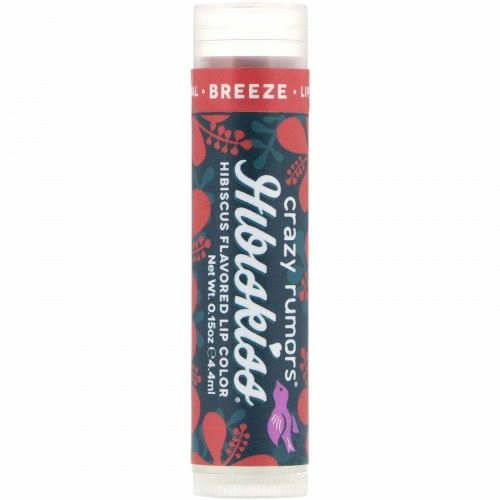 Crazy Rumors, Hibiskiss, блеск для губ со вкусом китайской розы, бриз, 0,15 унц. (4,4 мл)