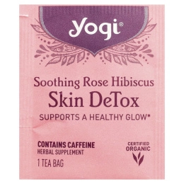 Yogi Tea, Skin DeTox, успокаивающий чай с розой и гибискусом, 16 чайных пакетиков, 32 г (1,12 унции)