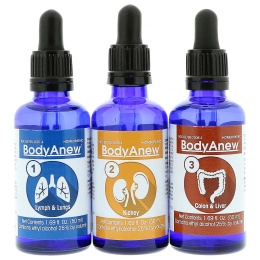 MediNatura, BodyAnew, гомеопатическое очищающее и детоксикационное средство, 3 бутылочки, каждая 1,69 ж.унц. (50 мл)