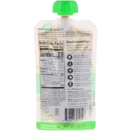 Plum Organics, Stage 2, Eat Your Colors, Green, Pea, Kiwi, Pear & Avocado, 3.5 oz (99 g)