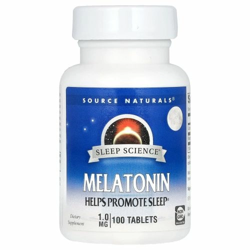 Source Naturals, Мелатонин, 1 мг, 100 таблеток