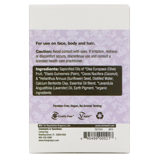 Living Clay, Handmade Bar Soap, Lavender, 4 oz (114 g)