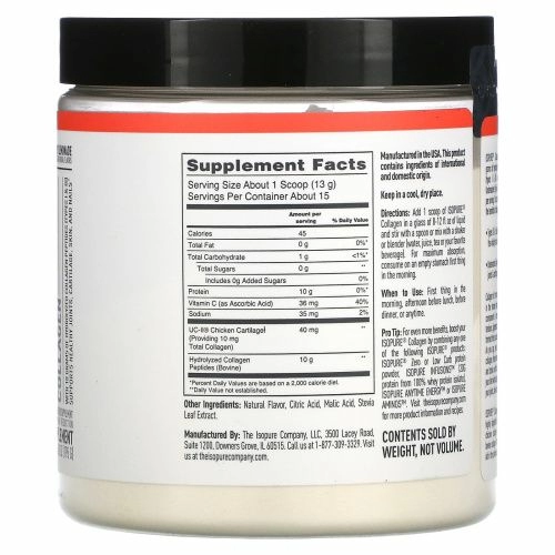 Isopure, Collagen, Raspberry Lemonade,  6.88 oz (195 g)