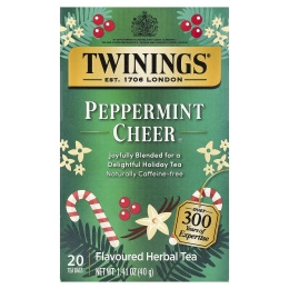 Twinings, ароматизированный травяной чай, с перечной мятой, без кофеина, 20 чайных пакетиков, 40 г (1,41 унции)