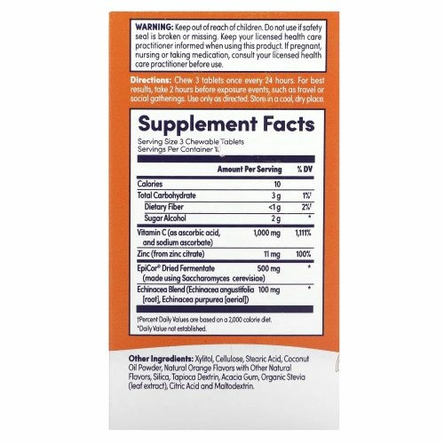 Zand, Immune Fast, пикантный апельсин, 30 жевательных таблеток