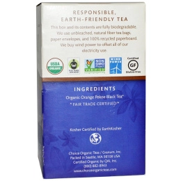 Choice Organic Teas, Органический классический черный чай, 16 чайных пакетиков, 1,1 унции (32 г)