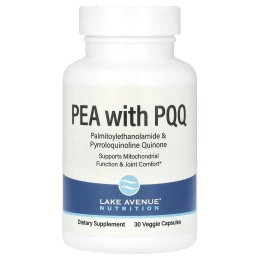 Lake Avenue Nutrition, PEA (пальмитоилэтаноламид) с PQQ, 30 растительных капсул