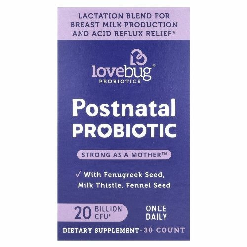 LoveBug Probiotics, пробиотик для послеродового периода, 20 млрд КОЕ, 30 капсул