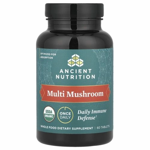 Dr. Axe / Ancient Nutrition, Multi Mushroom, ежедневная защита иммунитета, 60 таблеток