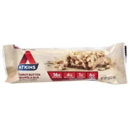 Atkins, Protein Meal Bar, гранола с арахисовой пастой, 8 батончиков, 48 г (1,69 унции)