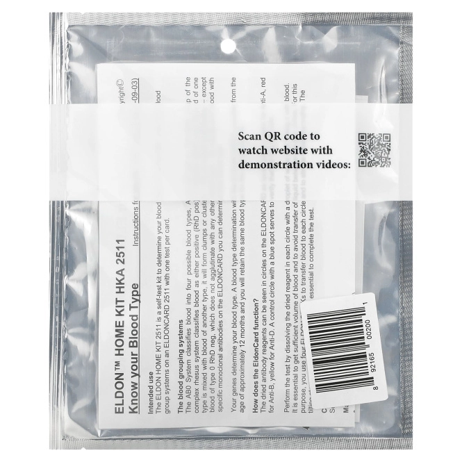 D'adamo, Eldon, Набор для определения типа крови, 1 набор для самостоятельного тестирования