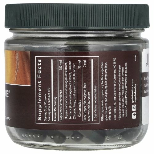 Gaia Herbs, Turmeric Supreme, повышенная сила действия, 180 веганских жидких фитокапсул
