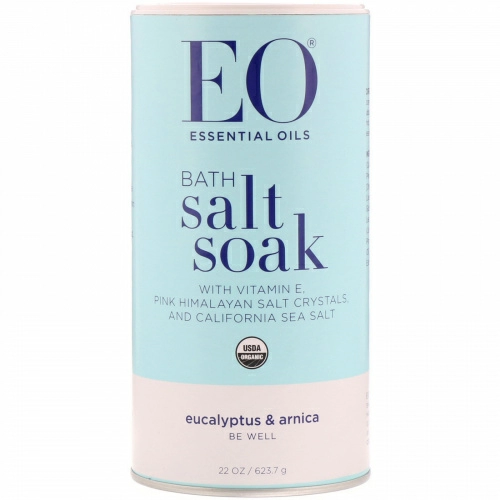 EO Products, Будьте здоровы, соль для ванны, эвкалипт и арника, 22 унции (623,7 г)