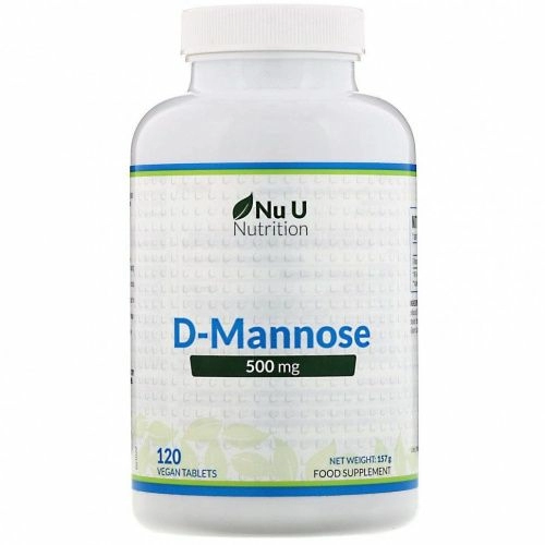 Nu U Nutrition, D-манноза, 500 мг, 120 растительных таблеток