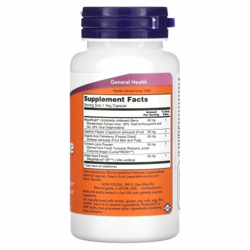 NOW Foods, Увлажняющее средство для глаз с MaquiBright, 60 растительных капсул