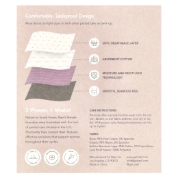 Rael, Многоразовое нижнее белье, бикини, среднее, черное, 1 шт.