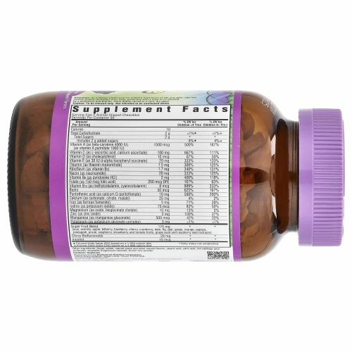 Bluebonnet Nutrition, Тропические животные, мультивитамин на основе цельных продуктов, с натуральным вкусом винограда, 180 жевательных конфет