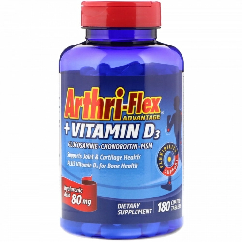 21st Century, Arthri-Flex Advantage, + витамин D3, 180 таблетки, покрытые оболочкой