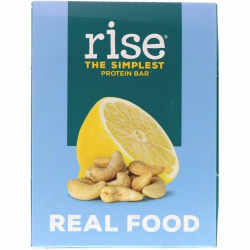 Rise Bar, Простой протеиновый батончик, лимон и кешью, 12 батончиков, 2,1 унц. (60 г) каждый